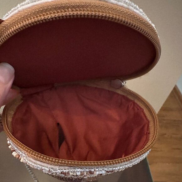 Tik Tok Viral Beaded Espresso Shaped Martini Handbag Purse NWT - Silver Chain - Picture 7 of 8